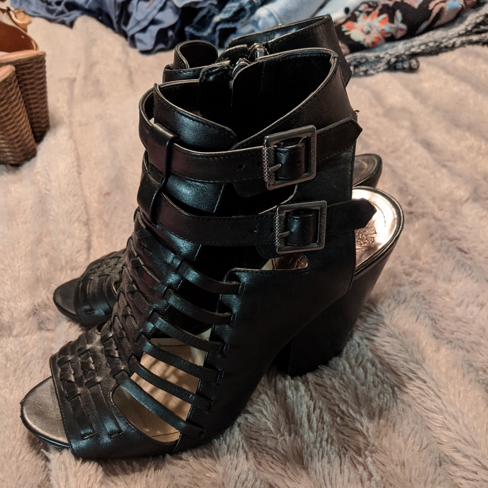 Vince Camuto Black Block Heel Sandle